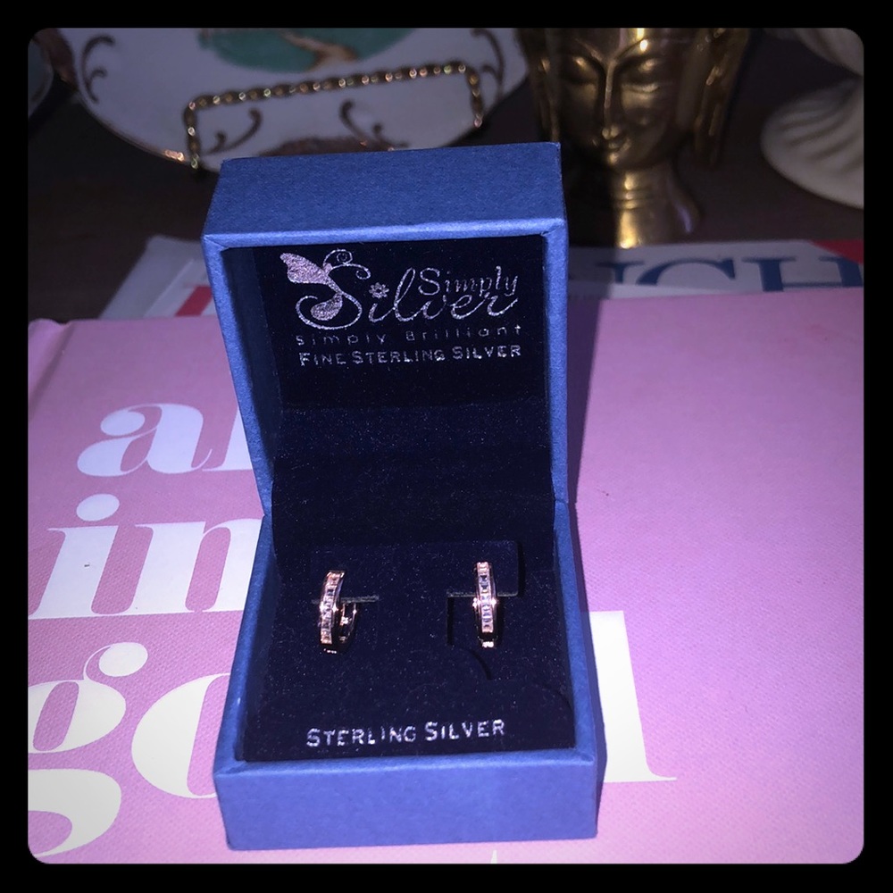 Simply Silver Sterling Silver rose gold earrings